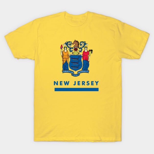 New Jersey State Flag T-Shirt by Rebus28